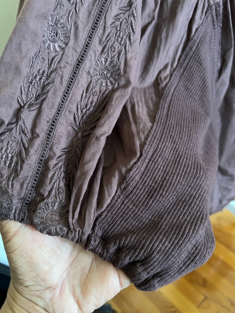 Free People Brown Boho Peasant Top - Picture 4 of 10
